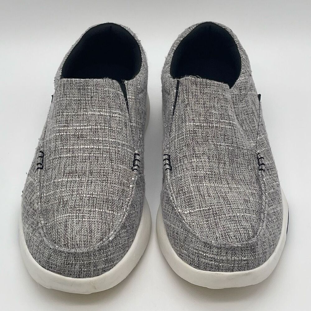ORTHOCOMFOOT Boat Shoes Mens Size 12 Heather Gray Slip-On Loafers Comfort Canvas
